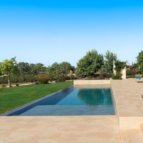 Cool off from the Sicilian sun in the private pool