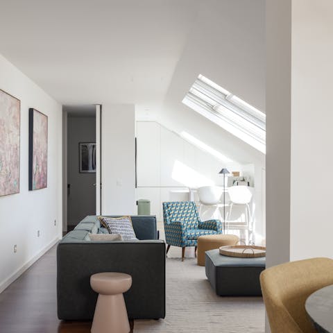 Rest up under the skylights in the living area