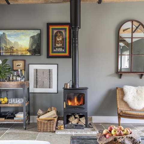 Get cosy in front of the fireplace on chilly evenings