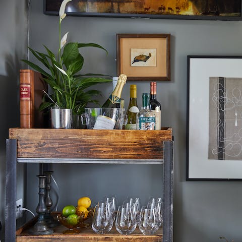 Pour a drink from the well-stocked honesty bar