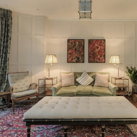 Put your feet up in the elegant sitting room