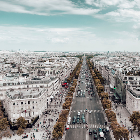 Shop at the luxury boutiques on the nearby Champs-Élysées