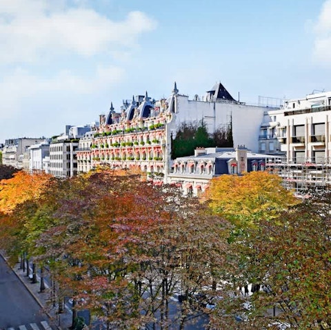 Take in the views over the leafy Avenue Montaigne