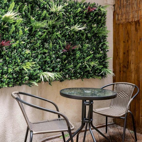 Begin your day with a coffee on the patio