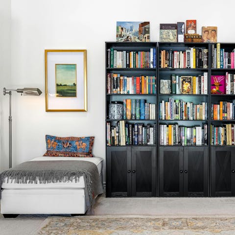 Catch up on some reading in the library room