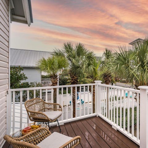 Take in stunning sunsets from the balcony