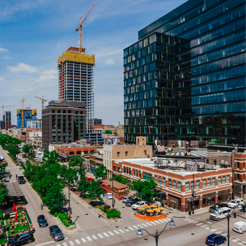 Discover Fulton Market's excellent eateries and trendy boutiques, a short walk away