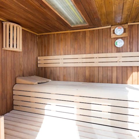 Have a pamper session in the sauna