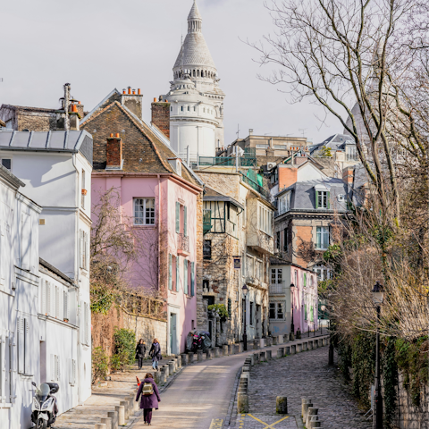 Discover Montmartre's artsy atmosphere, a thirty-minute walk away
