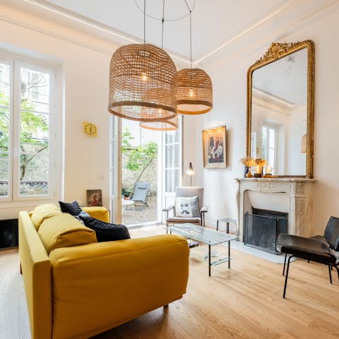 Make yourself at home in the inviting living area