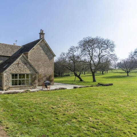 Embrace fresh countryside air while relaxing in the garden