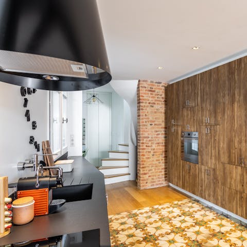 Cook a delicious family dinner in your sleek, modern kitchen