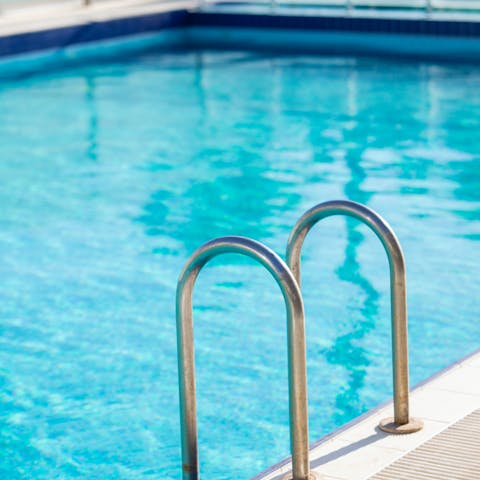 Start mornings with a few lengths of the shared swimming pool