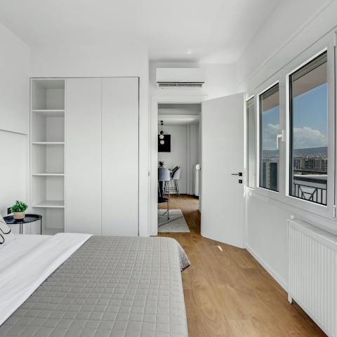 Wake up to wonderful views from the comfortable bedroom