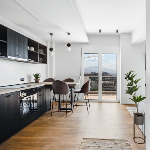 Sip coffee on the balcony while you plan your day