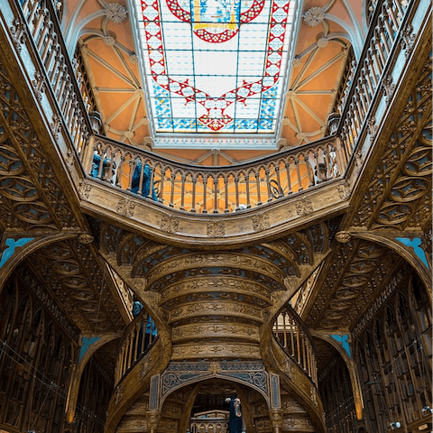 Soak up the splendour of Lello's Bookshop, it's just a two-minute walk from your door