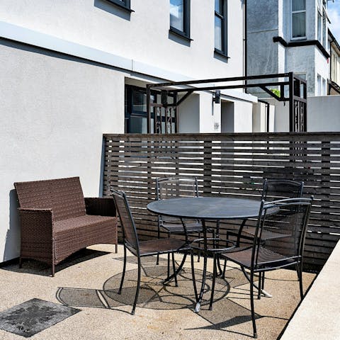 Catch some sun from the private front courtyard