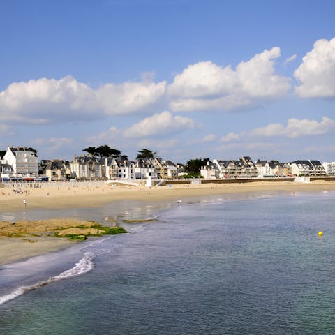 Stay in the lovely coastal town of Quiberon, just a three minute walk from the beach