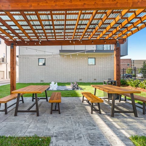 Serve up a Southern feast out on the tables on the terrace