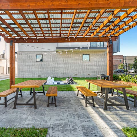 Serve up a Southern feast out on the tables on the terrace