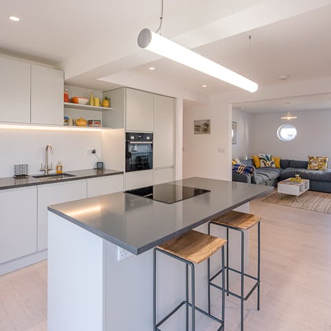 Keep the cook company perched on a barstool by the kitchen island