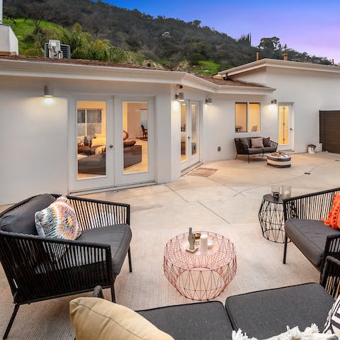 Watch the sunset over neighbouring Longbridge Park from the home's rooftop patio