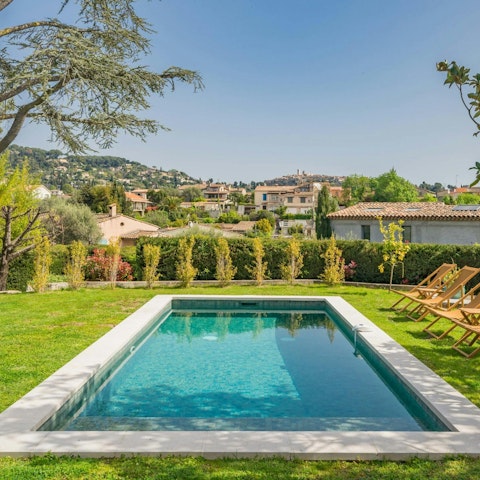 Cool off from the French sun in the saltwater pool
