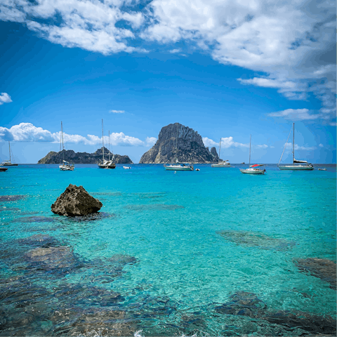 Drive ten minutes to Cala Bassa to swim in the sea
