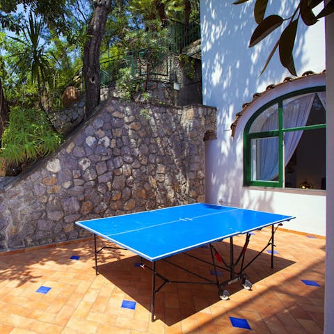 Keep the kids happy with a few games of table tennis