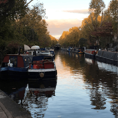 Explore Little Venice, a fifteen-minute walk away
