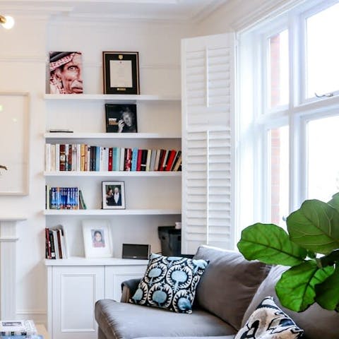 Kick back on the sofa in the bright living room