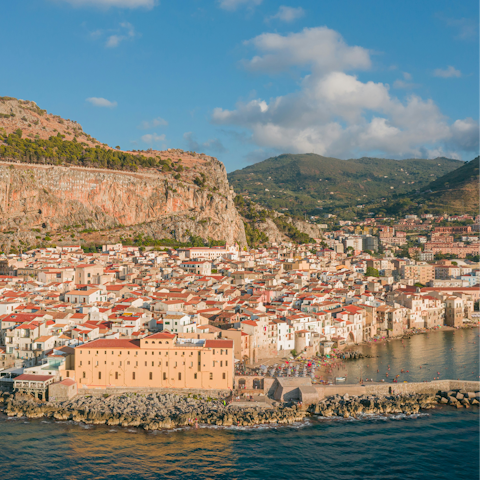 Discover the beauty of Cefalù, a thirty-minute drive away