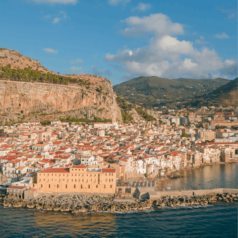 Discover the beauty of Cefalù, a thirty-minute drive away