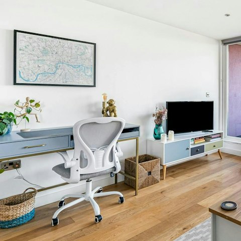 Catch up with work emails at the dedicated desk area