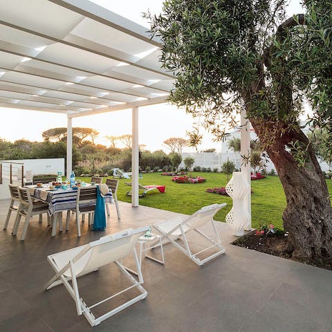 Gather together in the evenings for an alfreso dinner on the terrace