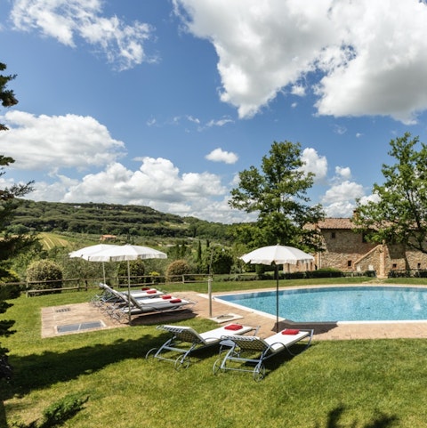 Soak up the sunshine from the blissfully private pool