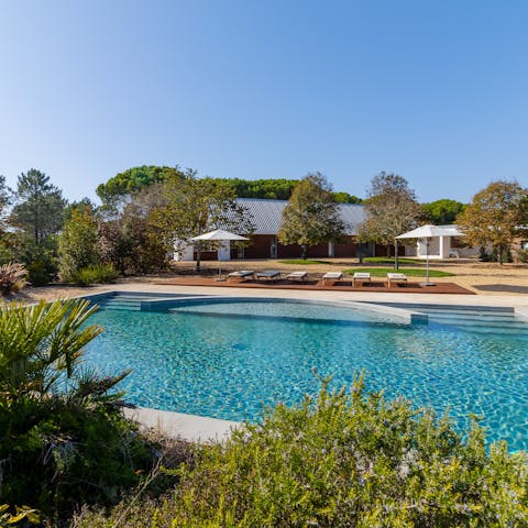Spend sunny days chilling by the private pool