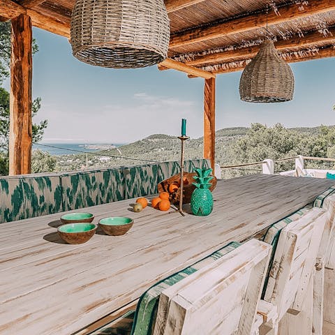 Enjoy sea views as you dine alfresco
