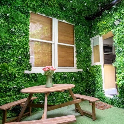Cosy up for evening drinks on your private terrace