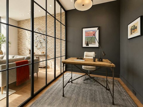 Work remotely from the industrial-inspired study