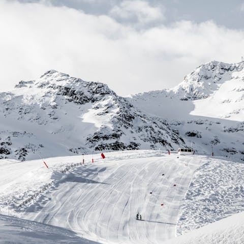 Enjoy a spot of late-night skiing – there's a floodlit piste nearby