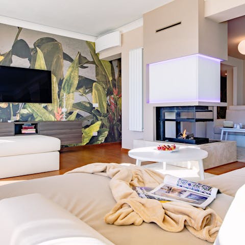 Light the fire and settle in for a movie night in front of the TV
