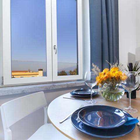 Enjoy a home-cooked meal complete with an incredible ocean view