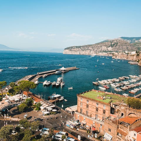 Take in Sorrento's iconic waterfront, a mere five-minute walk away