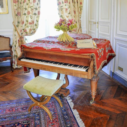 Practise your scales and arpeggios on the baby grand piano