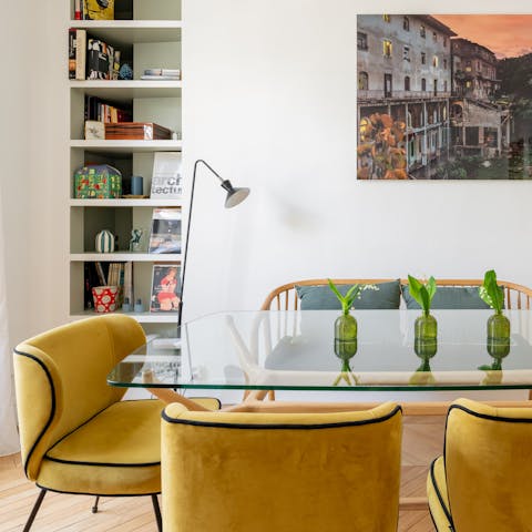 Tuck into just-baked croissants at the apartment