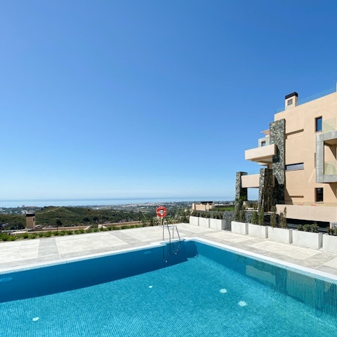 Cool off from the midday sun in the shared pool
