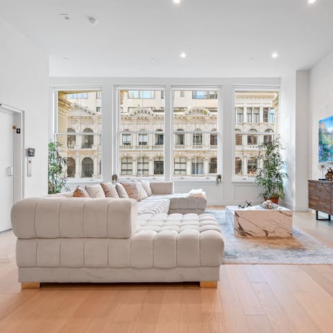 Find a cosy spot to pause and relax in the living room