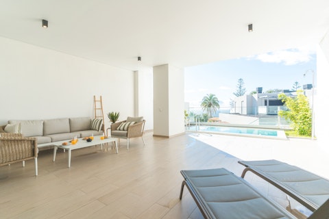 Stretch out on the sun lounger steps from the pool
