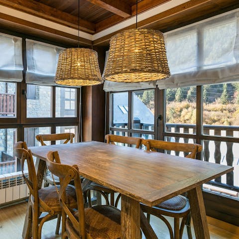 Gather for beautiful dinners around the table as the sun sets